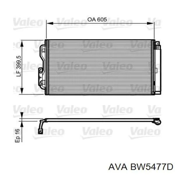 Радіатор кондиціонера BW5477D AVA