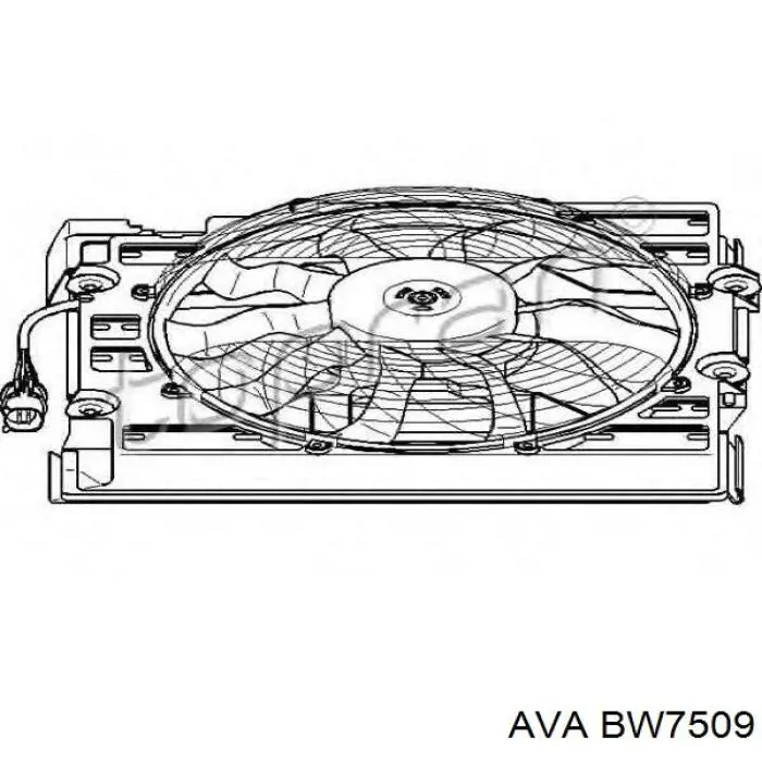 Купити BW7509 AVA Дифузор радіатора кондиціонера, в зборі з крильчаткою і двигуном