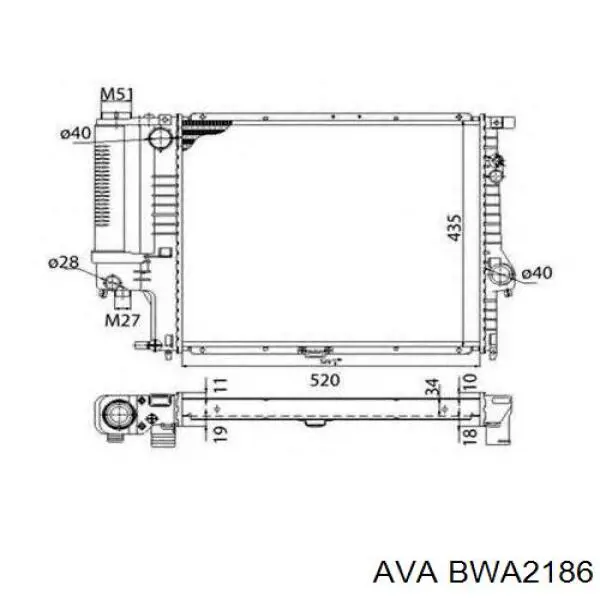 Радіатор BWA2186 AVA