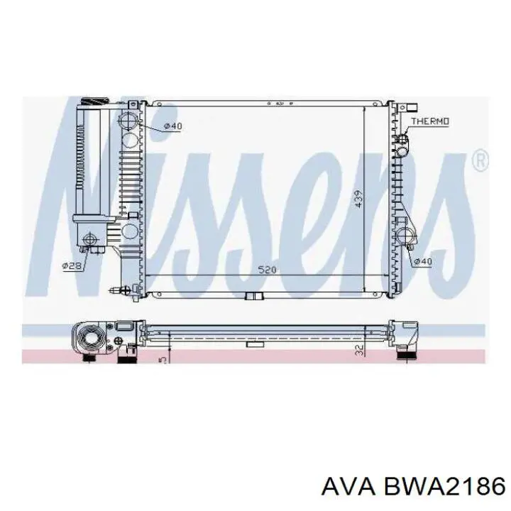 BWA2186 AVA радіатор охолодження двигуна