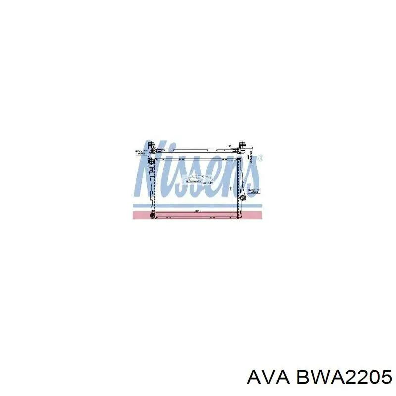 Купити BWA2205 AVA Радіатор двигуна