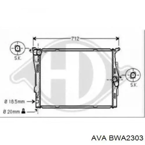 Радіатор охолодження AVA BWA2303