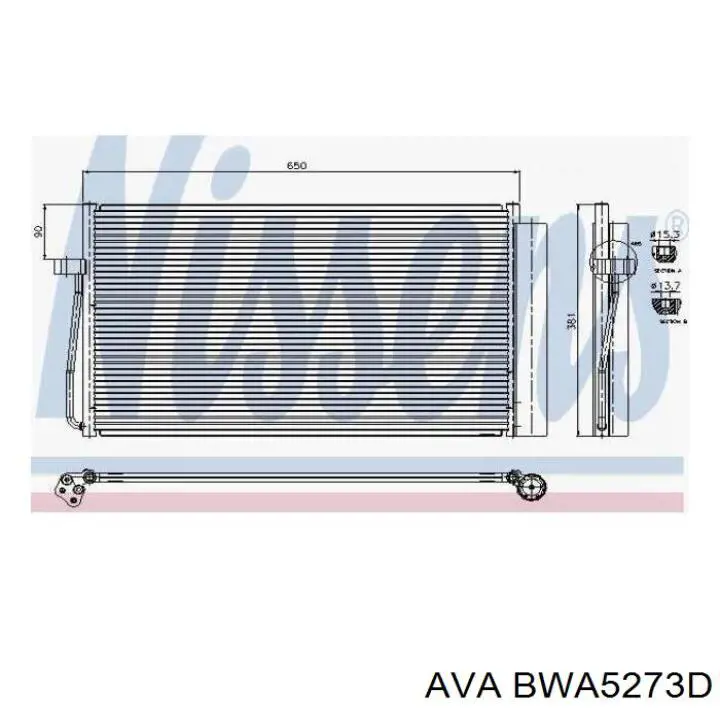 BWA5273D AVA радіатор кондиціонера