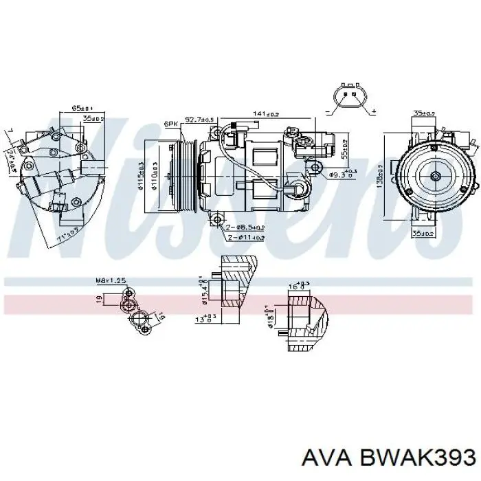 Компресор системи кондиціювання AVA BWAK393 ціна, від 158.36 USD