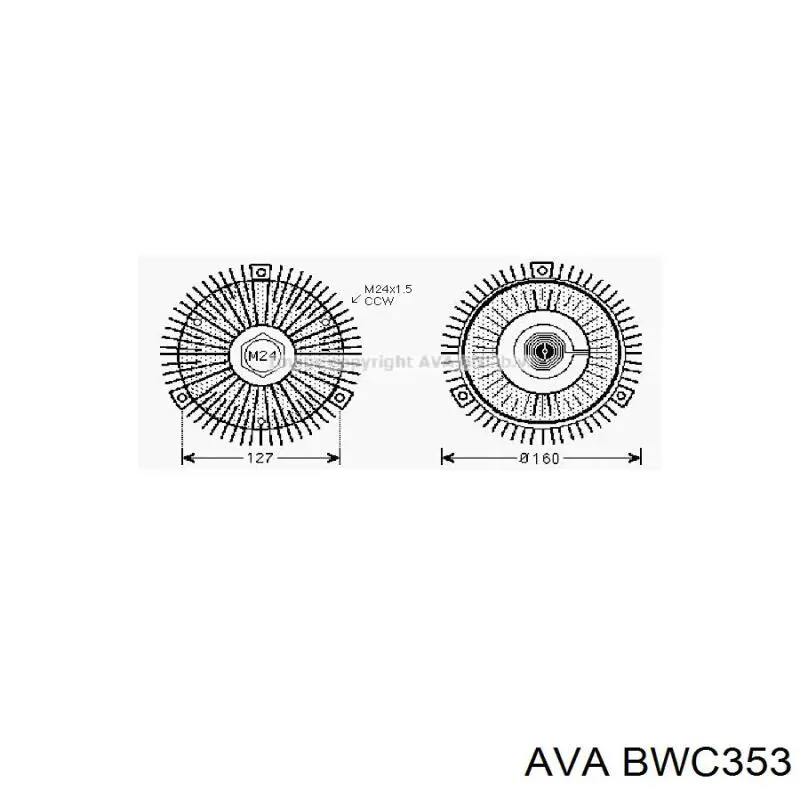 BWC353 AVA вискомуфта, вязкостная муфта вентилятора охолодження