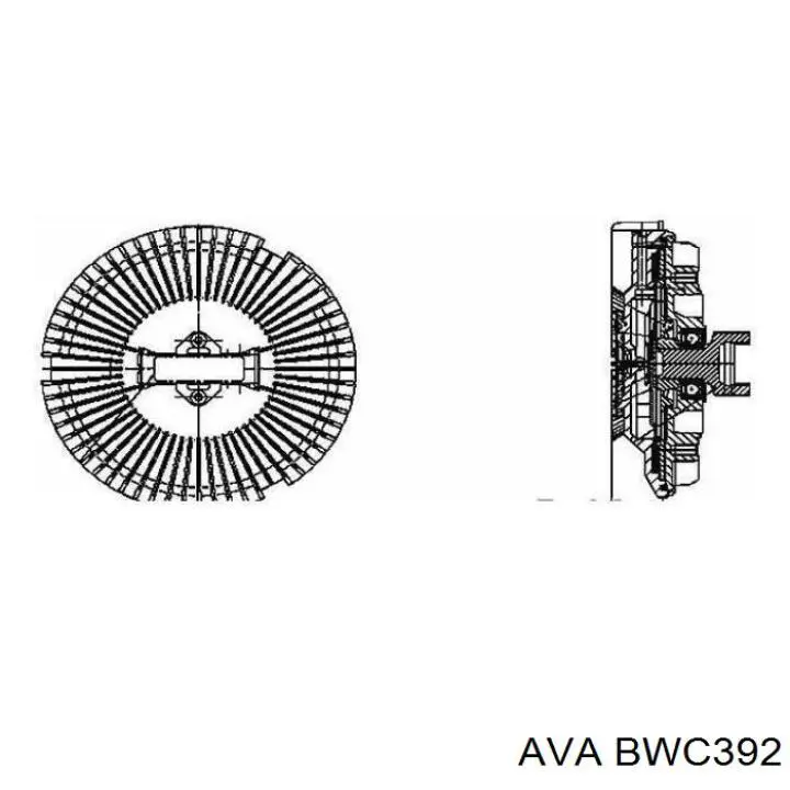 Вискомуфта, вязкостная муфта вентилятора охолодження BWC392 AVA