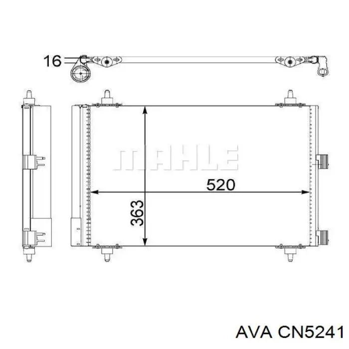 Купити CN5241 AVA Радіатор системи охолодження кондиціонера