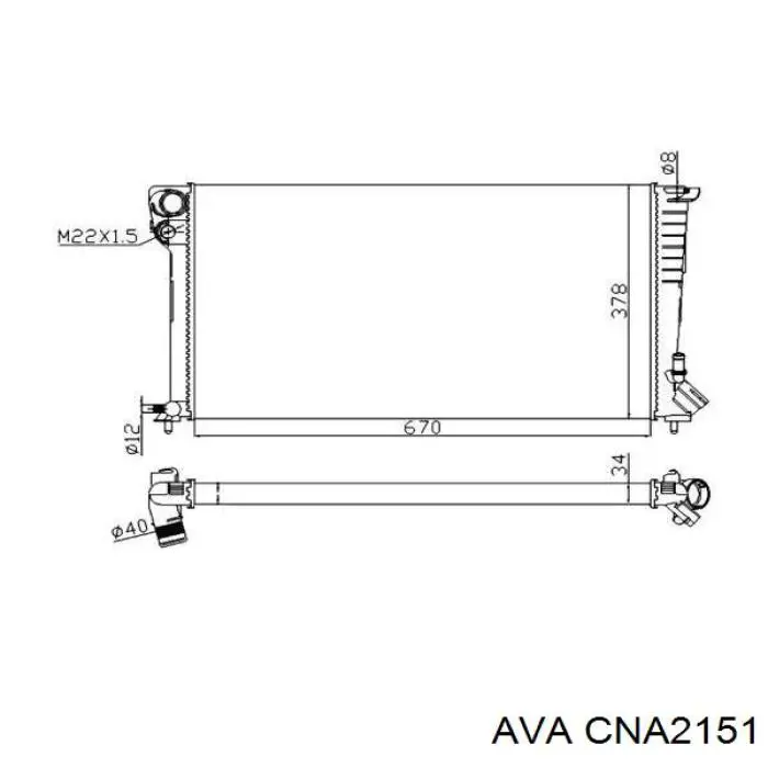 CNA2151 AVA радіатор охолодження двигуна