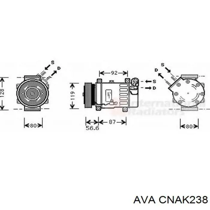 Купити CNAK238 AVA Компресор кліматичної установки
