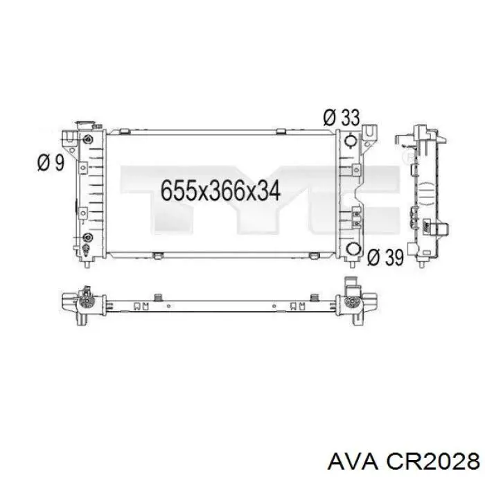 Радіатор охолодження двигуна CR2028 AVA