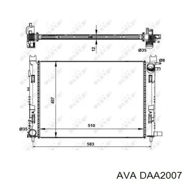 DAA2007 AVA радіатор охолодження двигуна