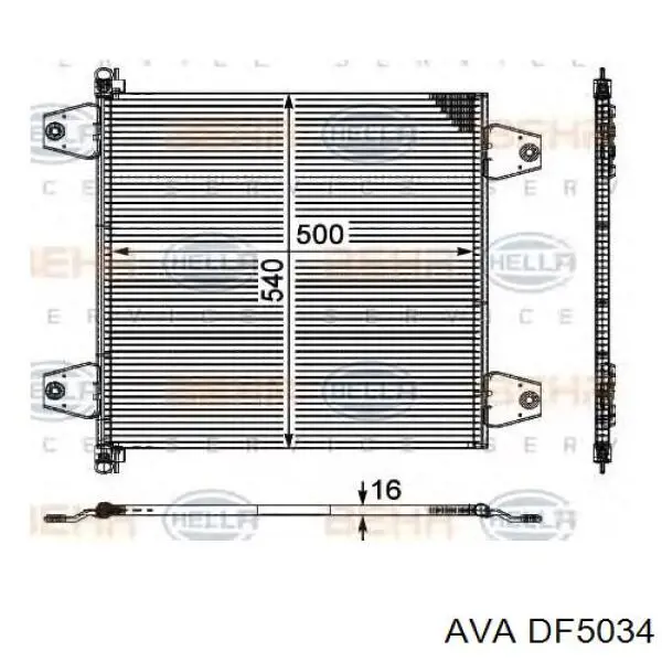 Купити DF5034 AVA Радіатор системи охолодження кондиціонера