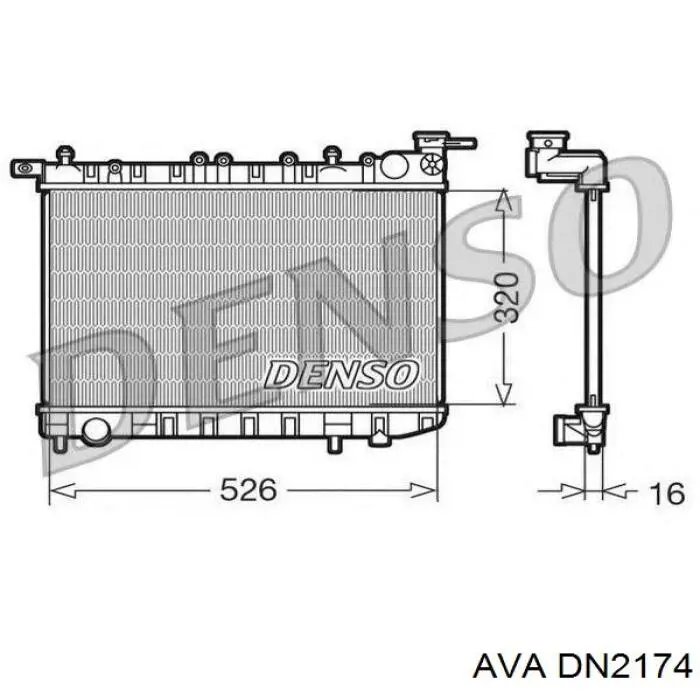 DN2174 AVA радіатор охолодження двигуна
