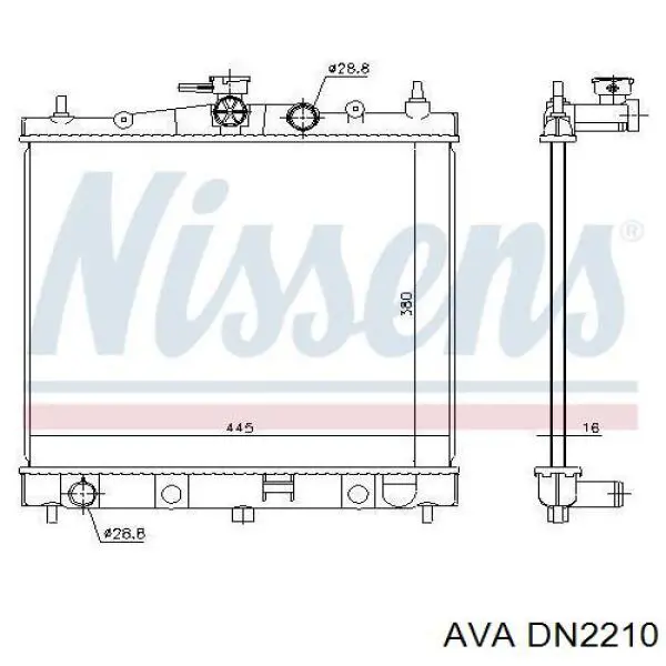 DN2210 AVA радіатор охолодження двигуна
