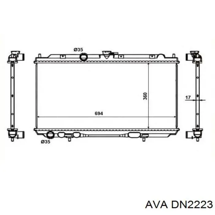 Радіатор основний AVA DN2223 ціна, від 80.26 USD
