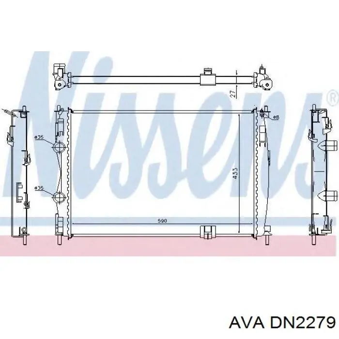 Купити DN2279 AVA Радіатор двигуна
