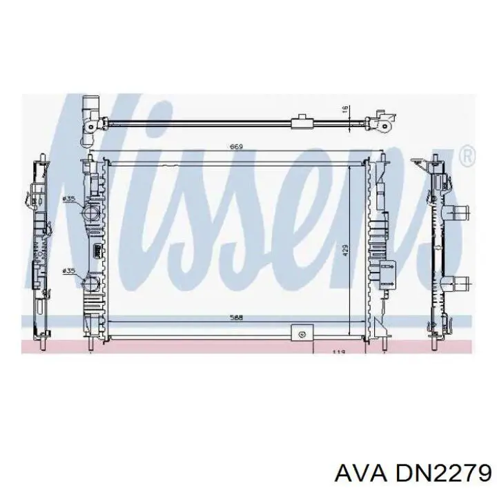 DN2279 AVA Радіатор охолодження двигуна