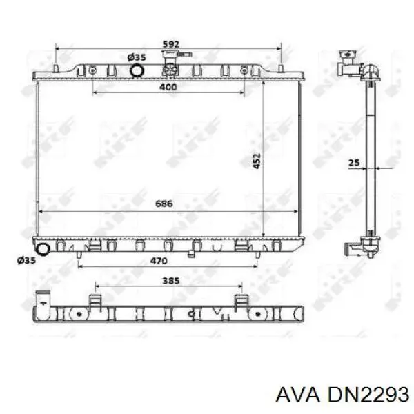 DN2293 AVA радіатор охолодження двигуна