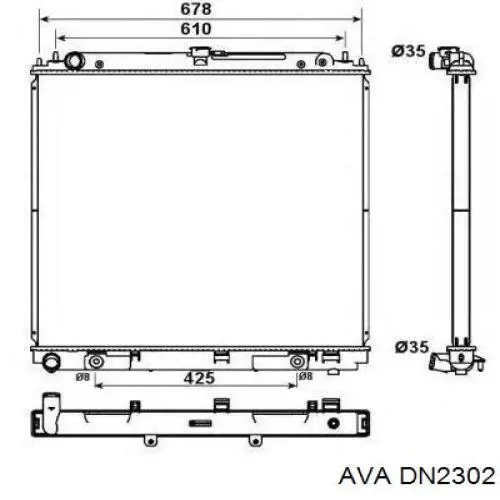 Радіатор охолодження AVA DN2302