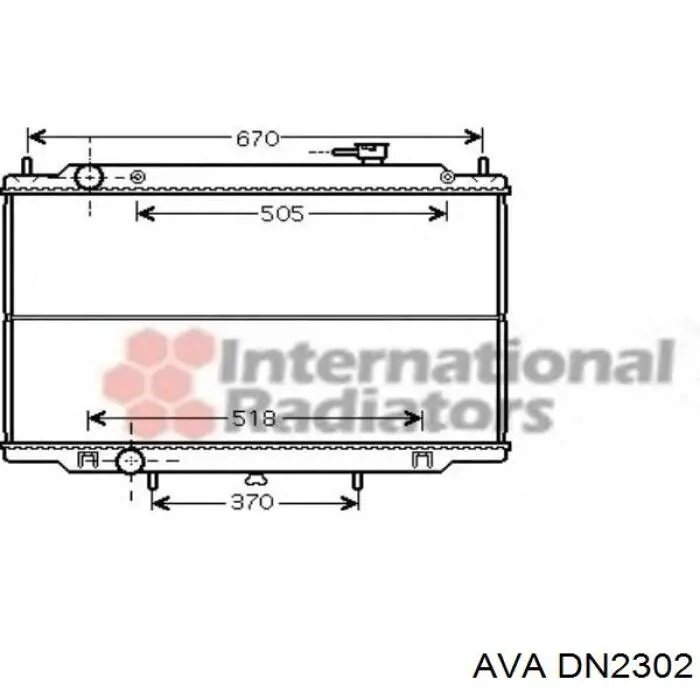 Радіатор охолодження двигуна DN2302 AVA