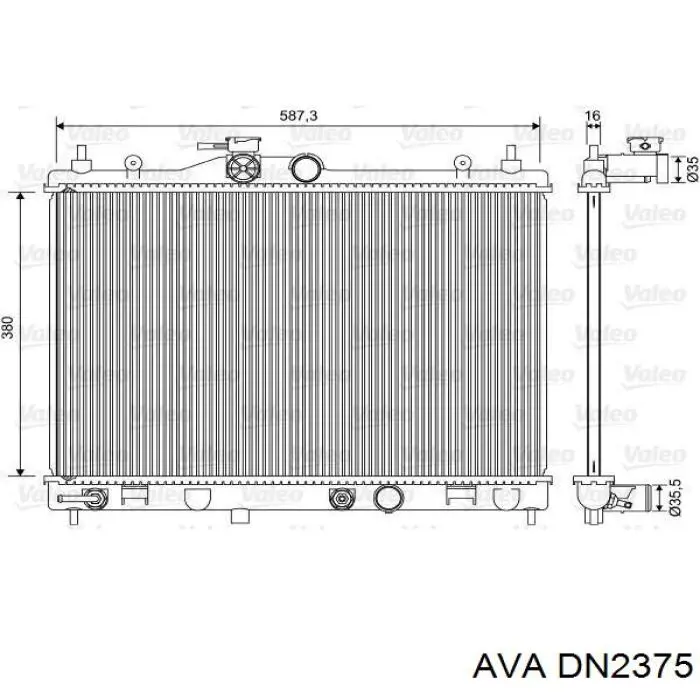DN2375 AVA Радіатор охолодження двигуна