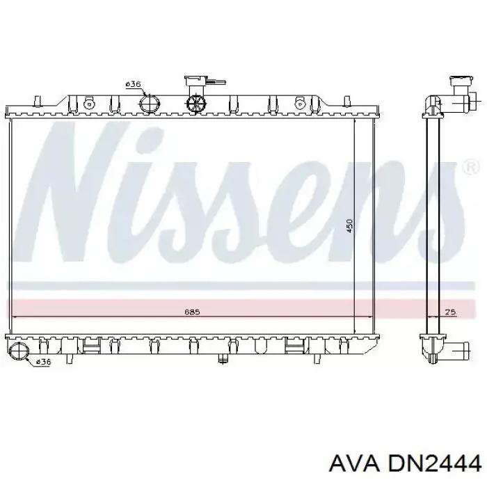 Радіатор охолодження AVA DN2444