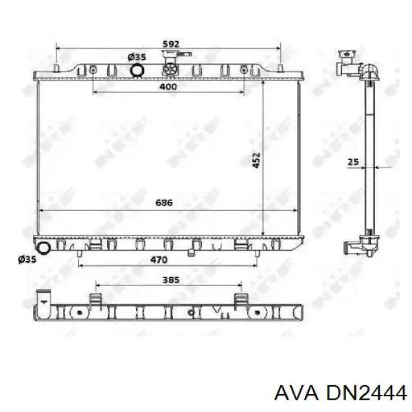DN2444 AVA Радіатор охолодження двигуна