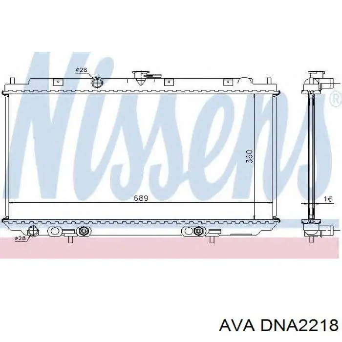 Радіатор основний AVA DNA2218 ціна, від 90.57 USD