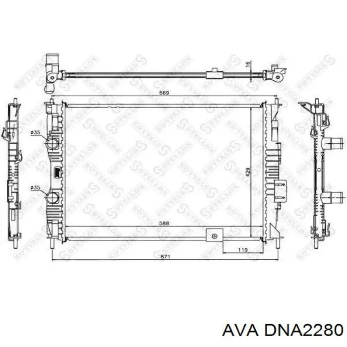 Радіатор основний AVA DNA2280 ціна, від 102.10 USD