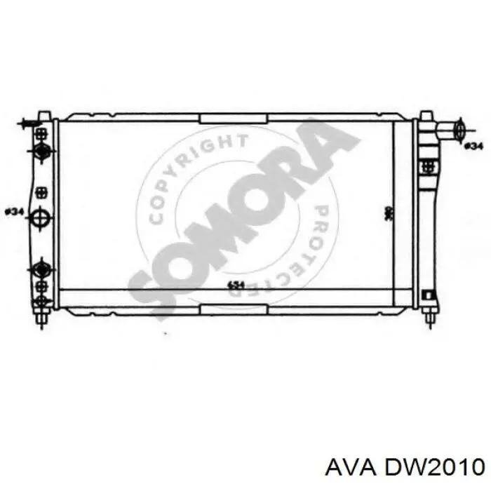 DW2010 AVA радіатор охолодження двигуна