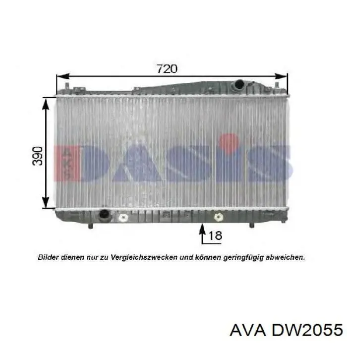 Радіатор охолодження двигуна DW2055 AVA