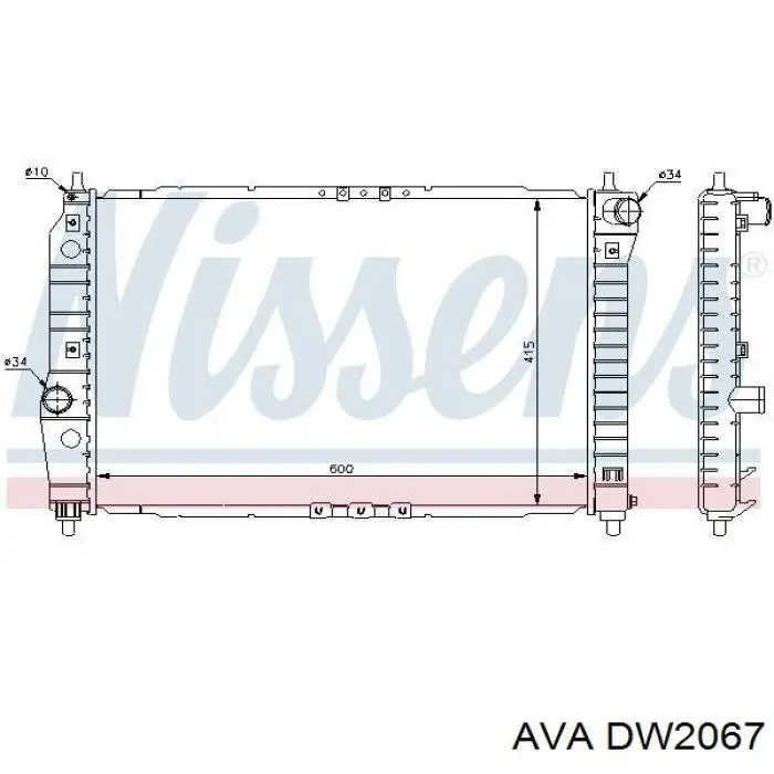 Купити DW2067 AVA Радіатор двигуна