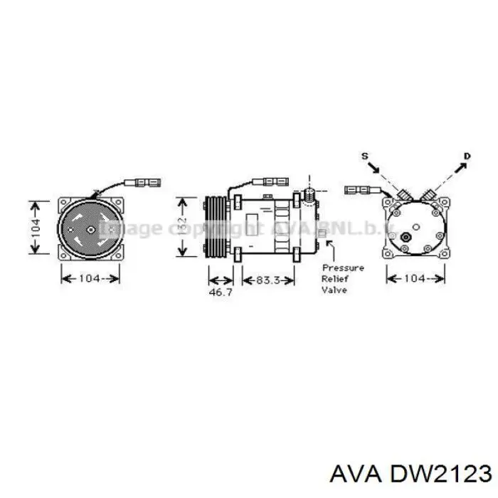DW2123 AVA Радіатор охолодження двигуна