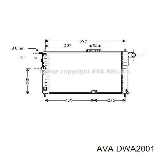 Купити DWA2001 AVA Радіатор двигуна