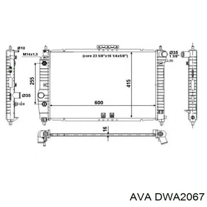 Радіатор основний AVA DWA2067 ціна, від 52.72 USD