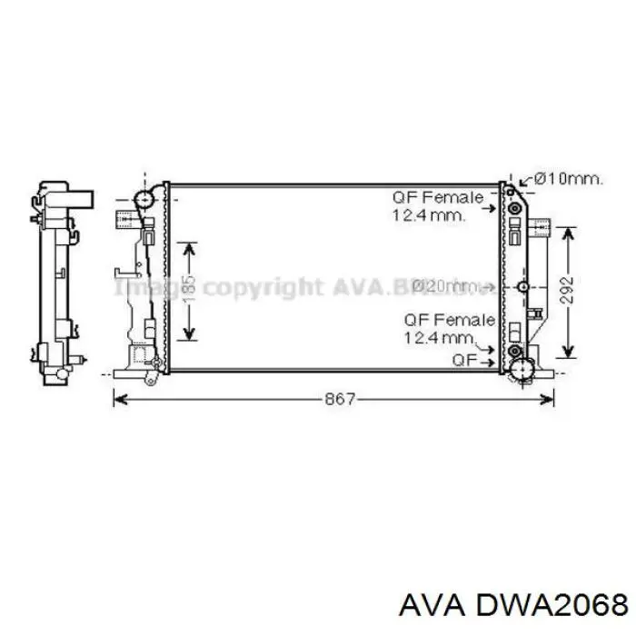 Купити DWA2068 AVA Радіатор двигуна