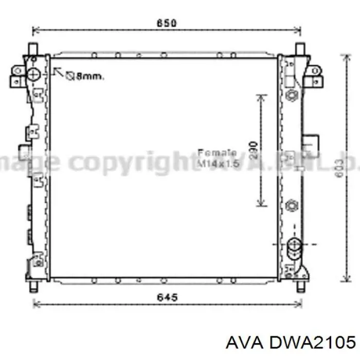 Радіатор основний AVA DWA2105 ціна, від 170.62 USD