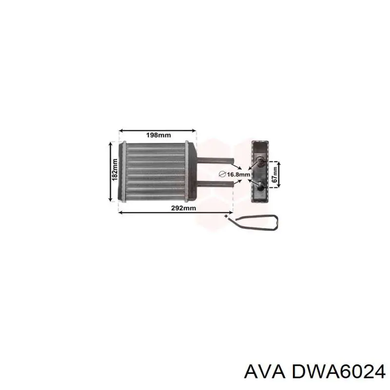 Радіатор пічки DWA6024 AVA