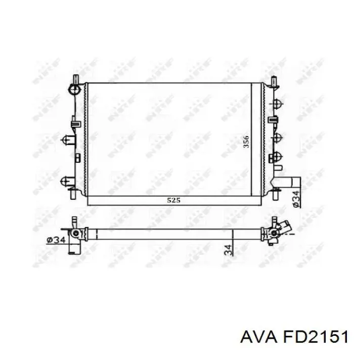 FD2151 AVA радіатор охолодження двигуна