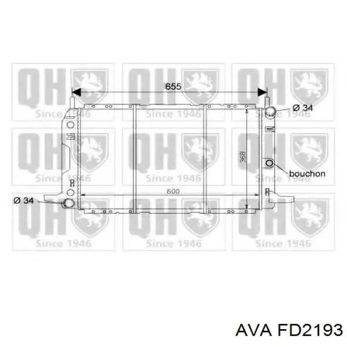 Радіатор охолодження двигуна FD2193 AVA