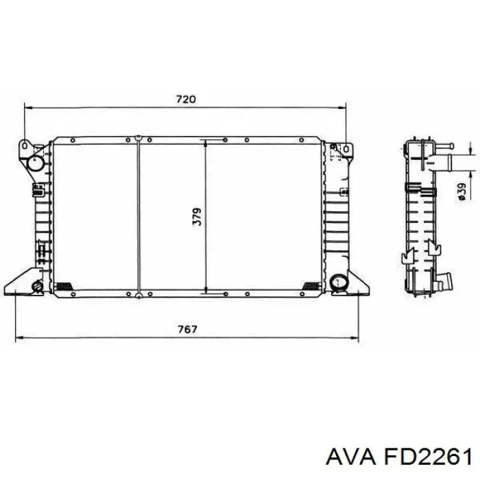 Купити FD2261 AVA Радіатор двигуна