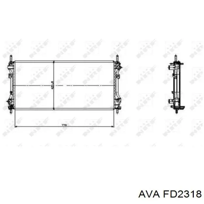 Купити FD2318 AVA Радіатор двигуна