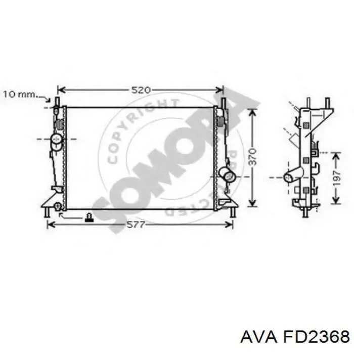 Радіатор основний AVA FD2368 ціна, від 59.06 USD