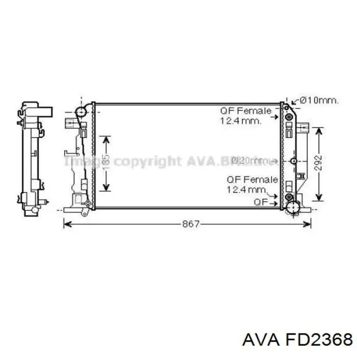 Купити FD2368 AVA Радіатор двигуна