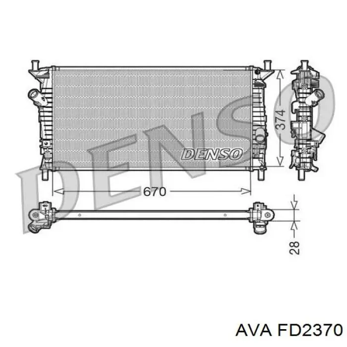 FD2370 AVA радіатор охолодження двигуна