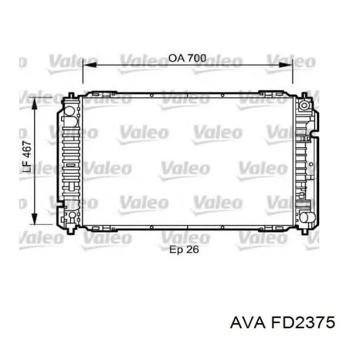 Радіатор основний AVA FD2375 ціна, від 122.44 USD