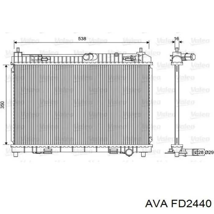 FD2440 AVA радіатор охолодження двигуна