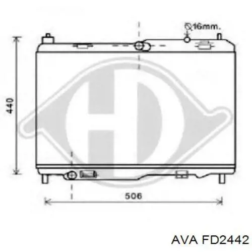 FD2442 AVA Радіатор охолодження двигуна