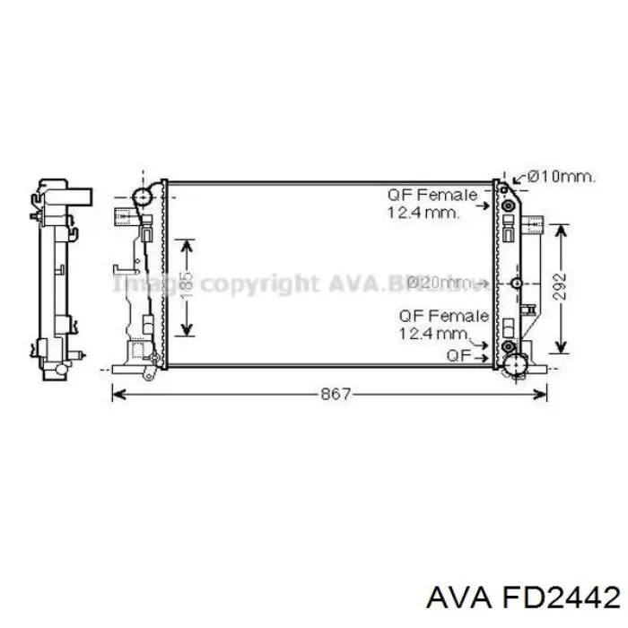 Купити FD2442 AVA Радіатор двигуна
