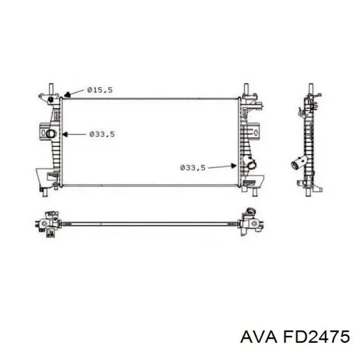 Радіатор охолодження двигуна FD2475 AVA